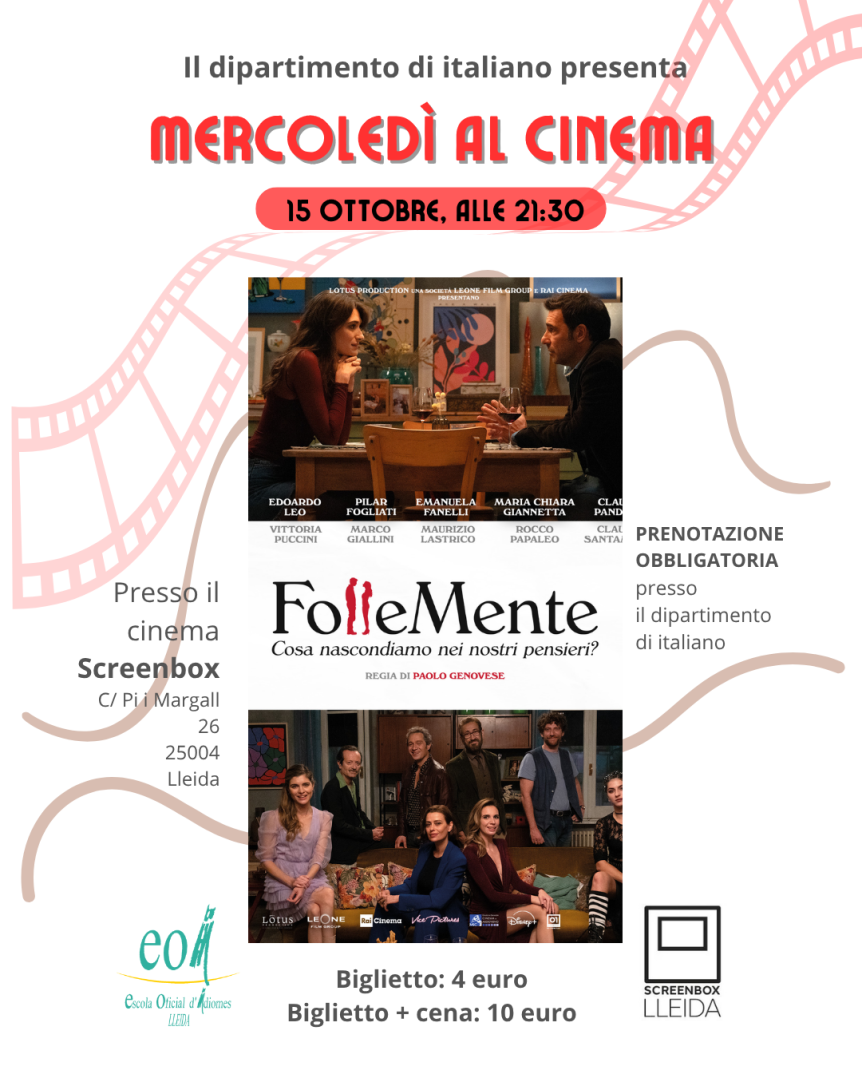 Cartell de l'activitat: pel·lícula Follemente (locamente)